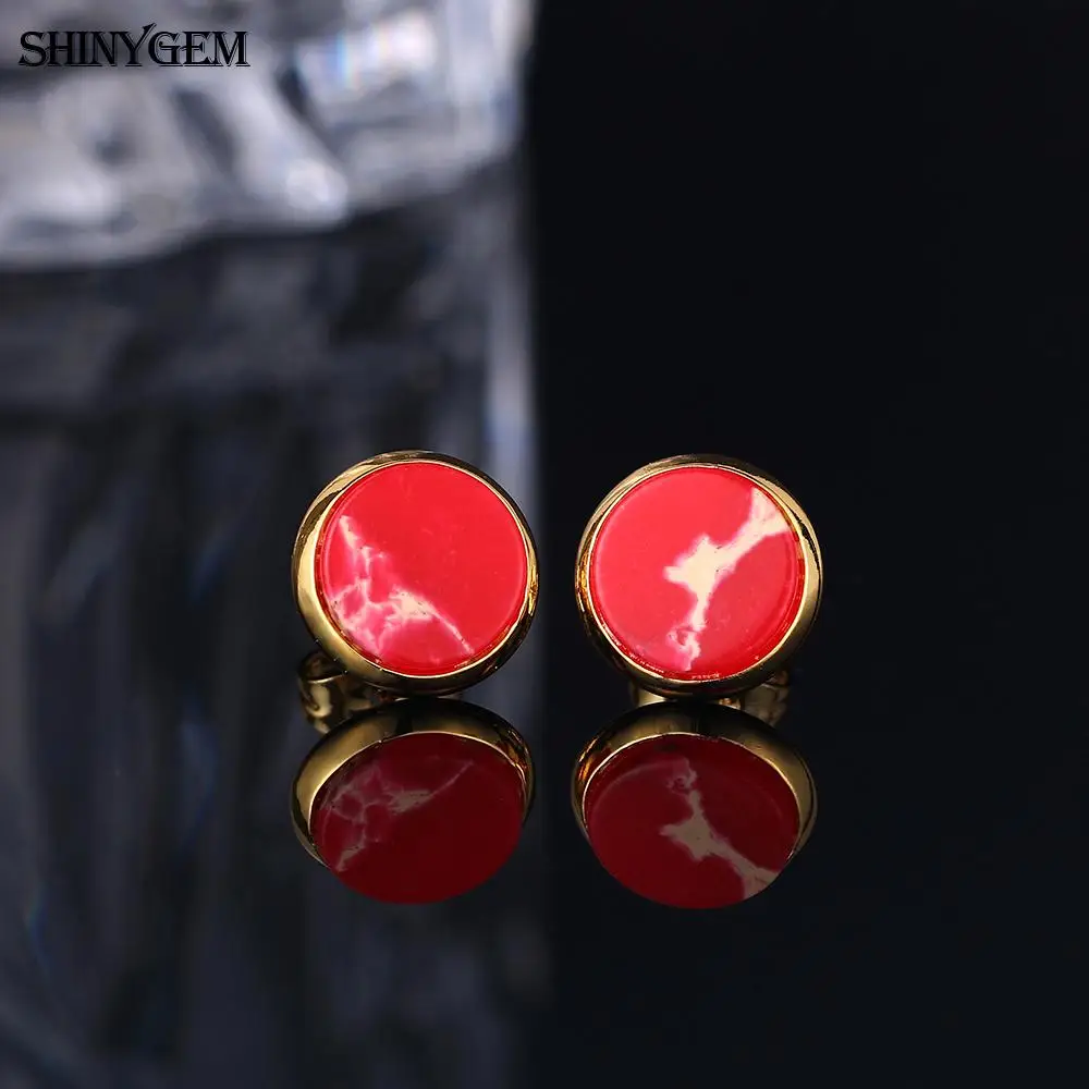 ShinyGem Гладкий Круглый натуральный морской осадок ювелирные изделия из яшмы набор