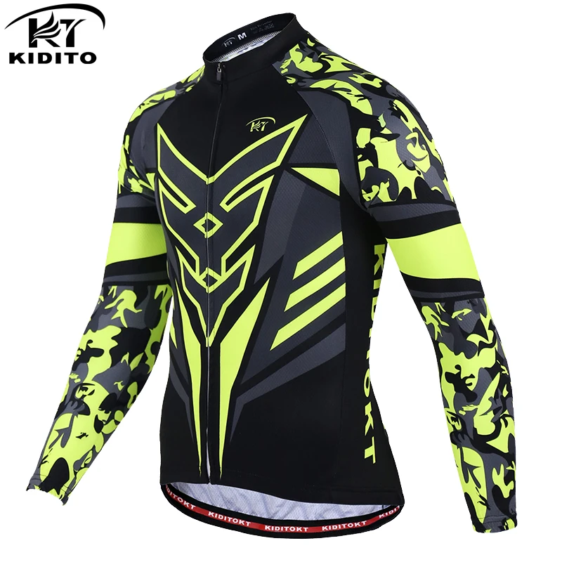 Cycling Jersey KIDITOKT длинный рукав майки для велоспорта быстросохнущие мотобайк, велосипед, велотренажер, Одежда Майо Ропа Ciclismo Спортивная одежда для велосипеда - Цвет: Cycling Jersey