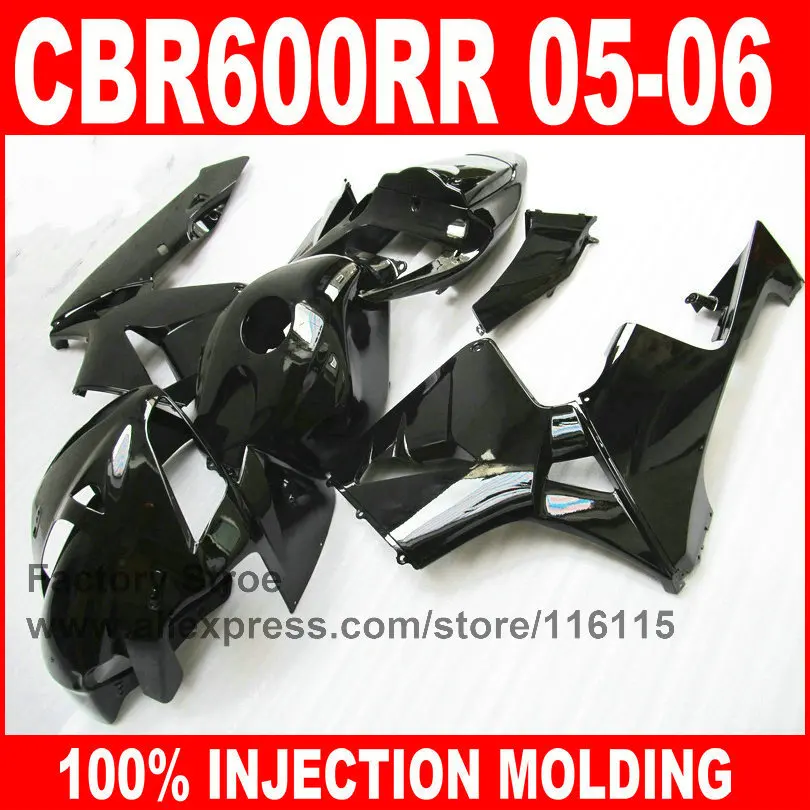 

Custom paint ABS Injection motorcycle fairings kit for HONDA 2005 2006 F5 CBR 600RR CBR600RR 05 06 full glossy black fairing set