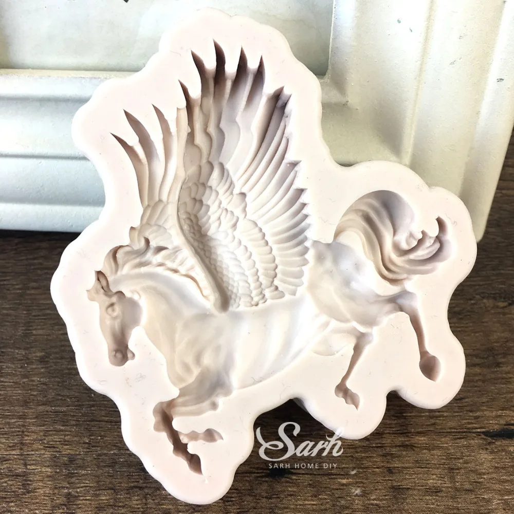 Пегас лошадь с крыльями помадка формы для торта шоколадная форма кухни выпечки