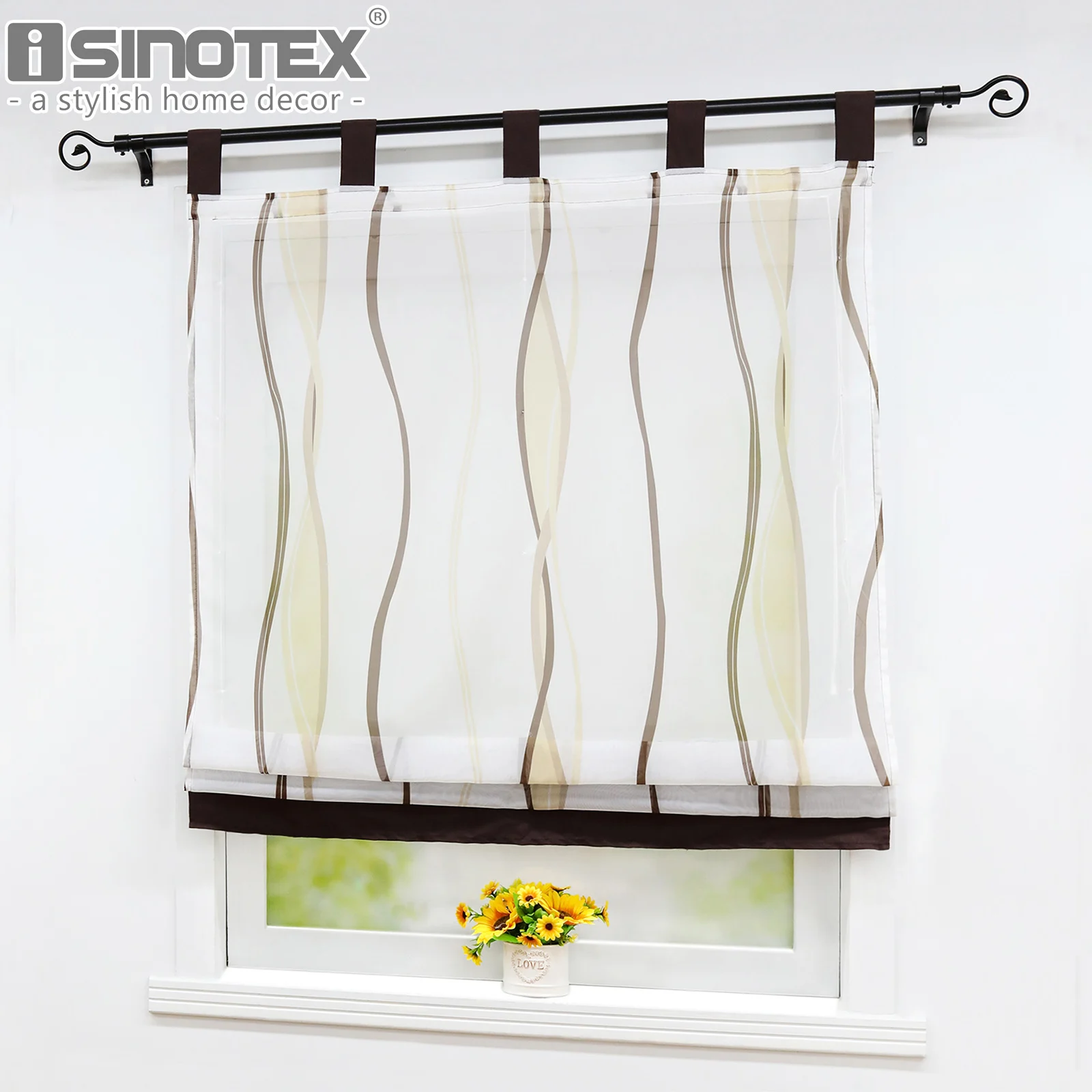 Пасторальные римские занавески классические полосатые шторы из тюля для дома