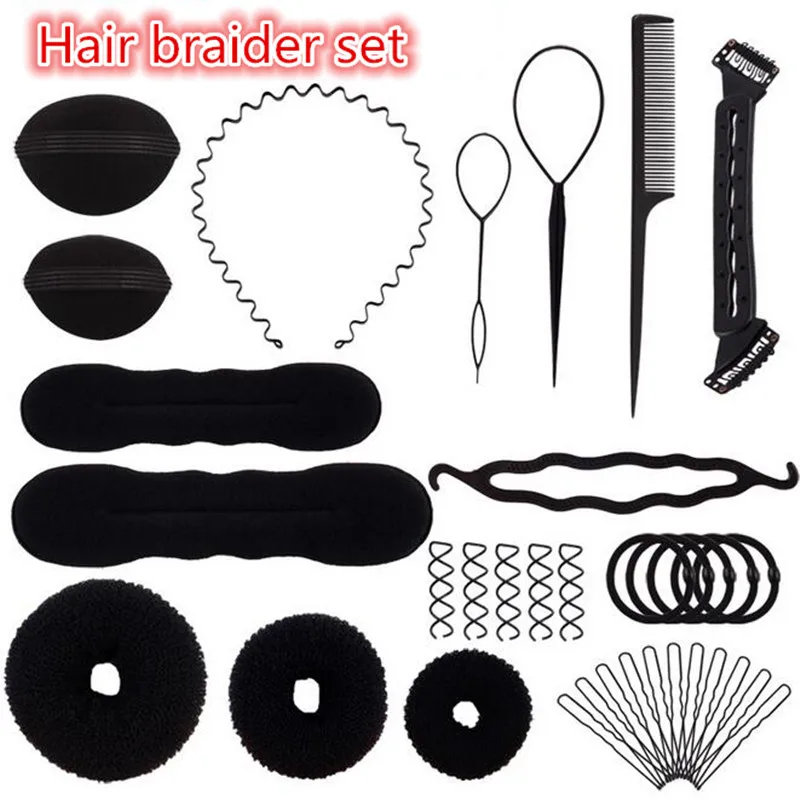 1 комплект волшебная губка для заплетания волос пончик булочка пушистые