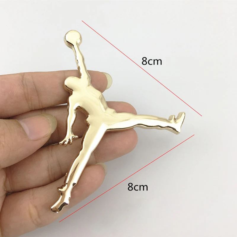gold 8cm-8cm Автомобильные аксессуары Стерео NBA Jordan металлическая наклейка модель автомобиля индивидуальная декоративная наклейка для двери багажника автомобиля окно - Название цвета: gold 8cm-8cm