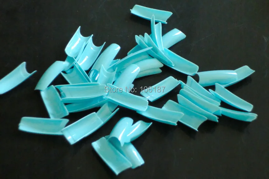 Голубое небо цвет поддельные ногти 1000 шт накладные Советы УФ акриловые советы