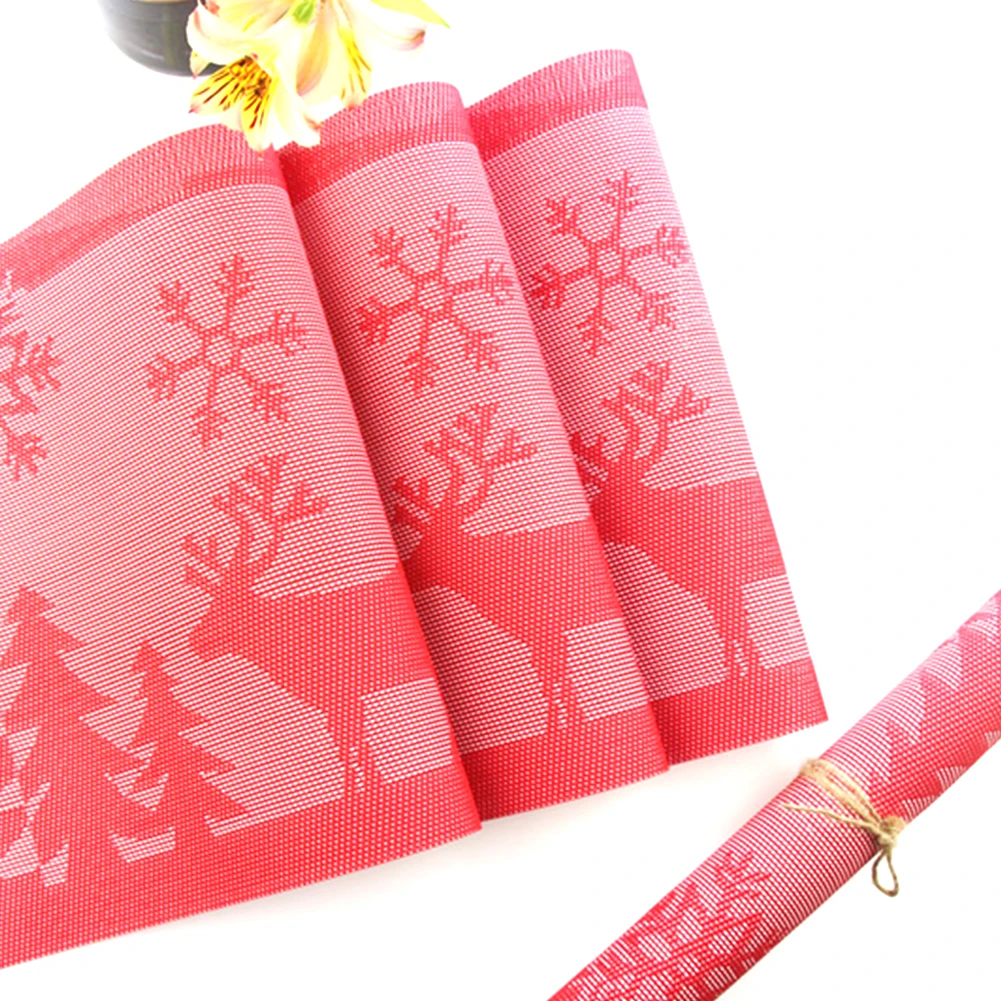 Рождественские подставки коврики красный олень Нескользящие настольные