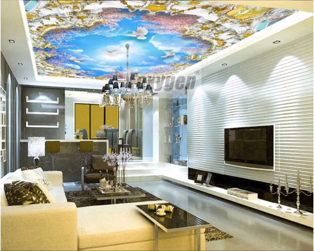 Материал для домашнего декора яркая печать УФ печатный подвесной потолок ПВХ