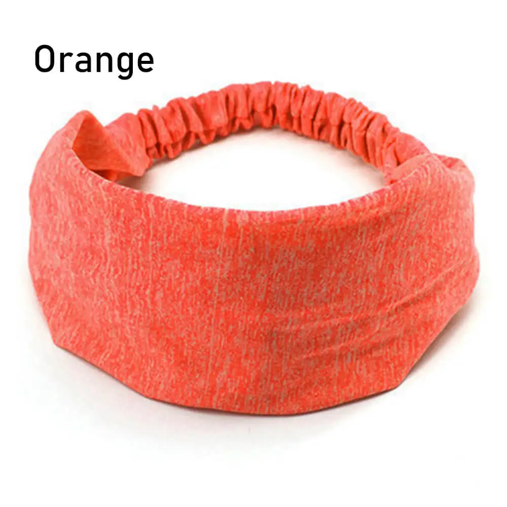 orange Новая эластичная повязка на голову для йоги, спортивный Напульсник для женщин/мужчин, Спортивная резинка для волос, тюрбан, уличный спортивный напульсник спортивная повязка - Цвет: orange