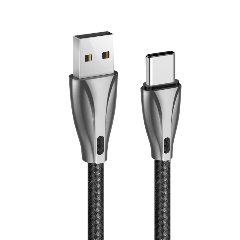 Черный Coolreall usb type C кабель для быстрой зарядки USB C кабель для samsung Galaxy S9 Xiaomi Mi6 Oneplus type C кабель - Цвет: Черный