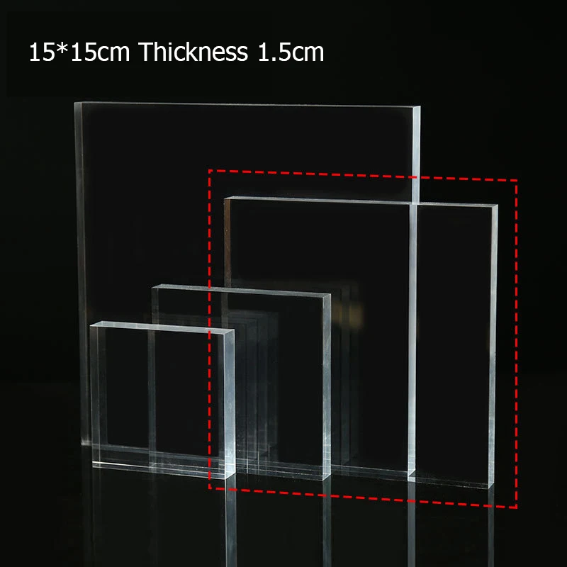 15x15 Clear Квадратный Твердый акриловый дисплей стенд шкаф магазин Розничная ювелирные изделия часы искусство счетчик дисплей подъемный Блок прозрачный черный матовый белый - Цвет: 15x15 Clear