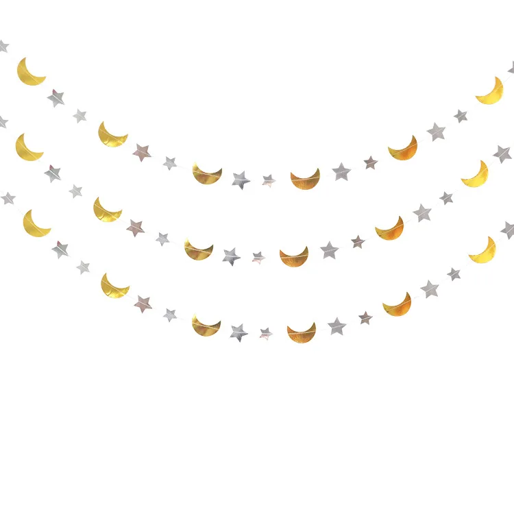 2mter banner Chicinlife 1 компл. ИД Мубарак воздушный шар баннер печенье бумага подарок наклейки Рамадан мусульманский фестиваль светодиодный светильник полосы вечерние украшения - Цвет: 2mter banner
