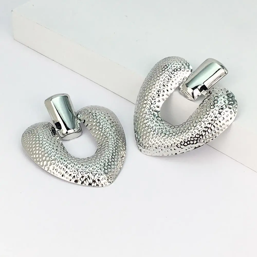 Silver Earrings 1520 MANILAI брендовые винтажные металлические массивные Висячие серьги для женщин Золотой Серебряный цвет подвески серьги большие ювелирные изделия подарок - Окраска металла: Silver Earrings 1520