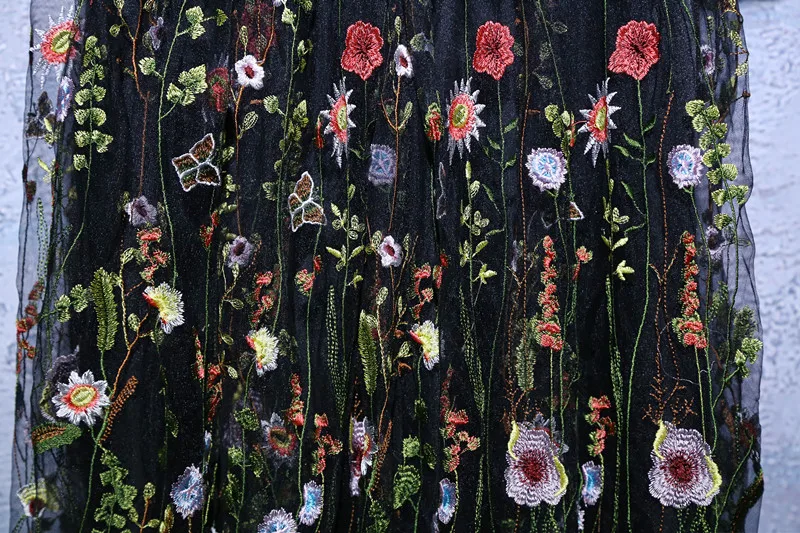 Robe De Soiree вечерние платья с длинными рукавами, высокое качество, вечернее платье, черный тюл с цветами, вечерние платья вечерние платья