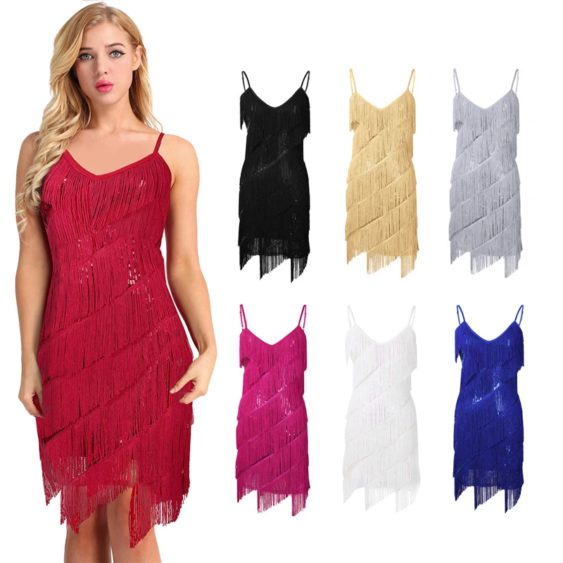 Женское платье для латиноамериканских танцев IIXPIN блестящее женское с подвесками