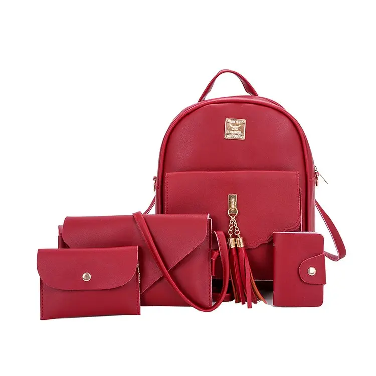 2019 милый женский маленький рюкзак 3 шт./компл. розовые рюкзаки из искусственной