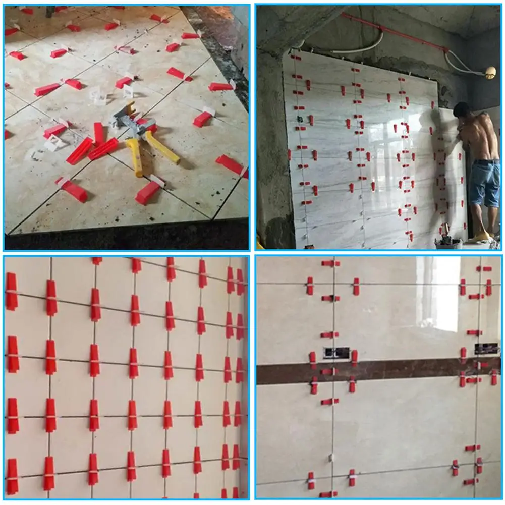 100pcs/pack Tile Floor Locator Insert Tile Leveler Wedge Leveling Machine for Plate Flattening System Aid Tool Random Color