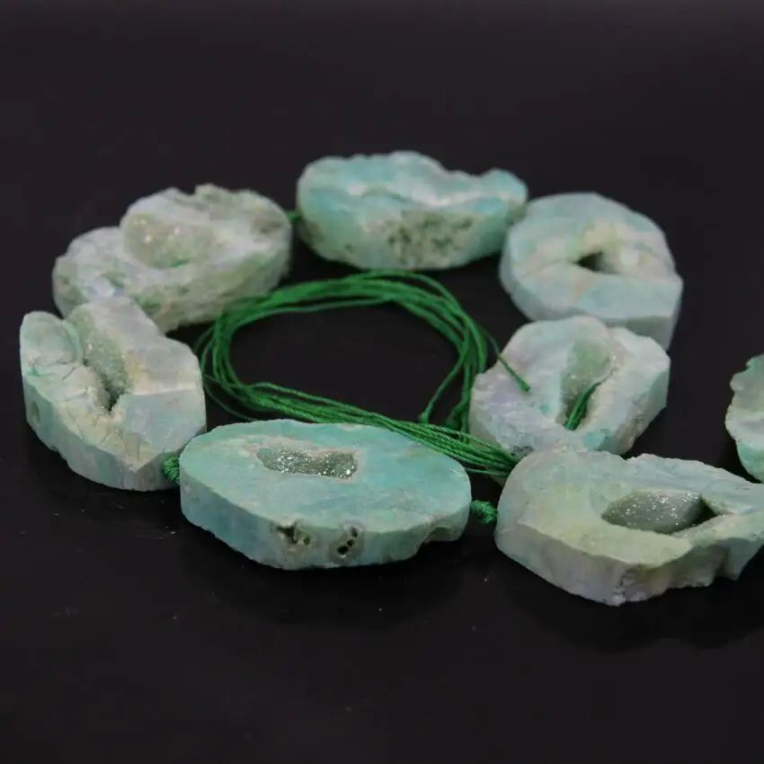 Прибл. 8 шт./нитка большие размеры зеленые необработанные Агаты драпировочная