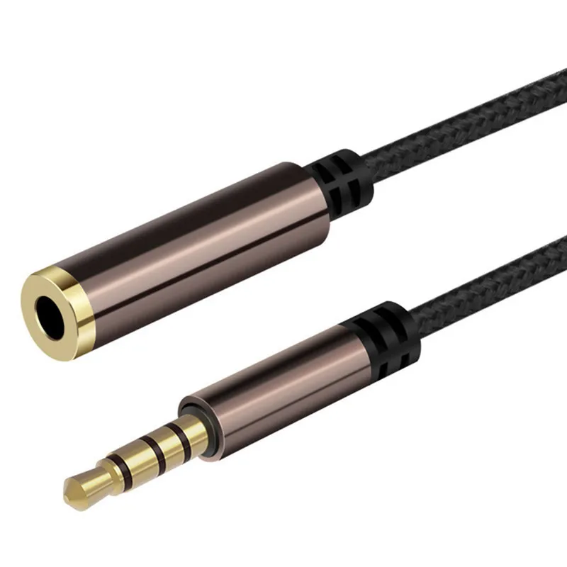 Earphone Extension Cord 4 Sections 3.5MM 100cm Male To Female Audio Cable Braided Wire Phone Aux for Computer|earphone extension cord|audio