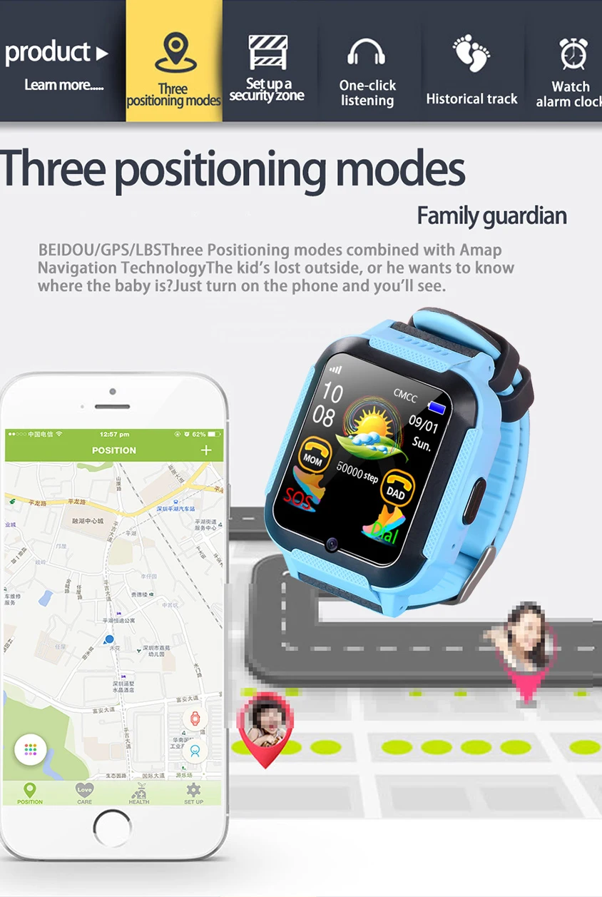 Детские часы с gps трекером, SOS, отслеживание местоположения, камера, Детские умные часы с сенсорным экраном, детские наручные часы, iOS, Android