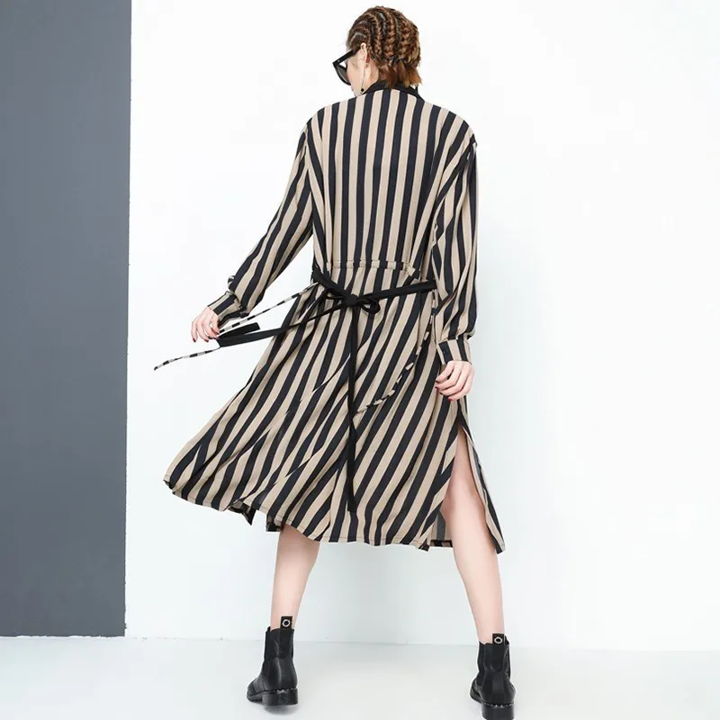 Женское Бандажное платье CHICEVER Повседневное в полоску с коротким рукавом и