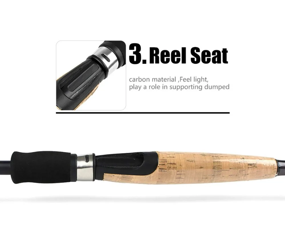 2-Section Fishing Rod Fishing Pole Carbon Fiber Spinning Rod Travel Medium Light Spinning Rods Freshwater Saltwater Travel Fish