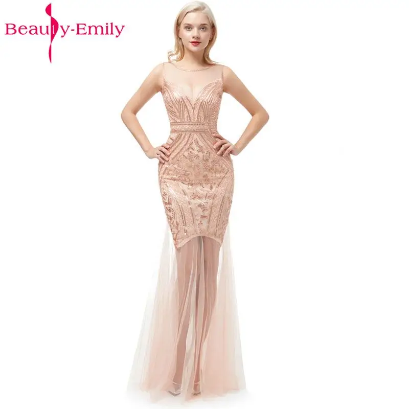 Женское вечернее платье с блестками Beauty Emily длинное официальное Русалка для