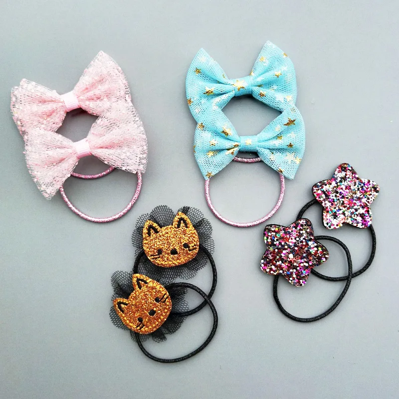 Детская эластичная лента для волос ручной работы Резиновая с объемными куклами и