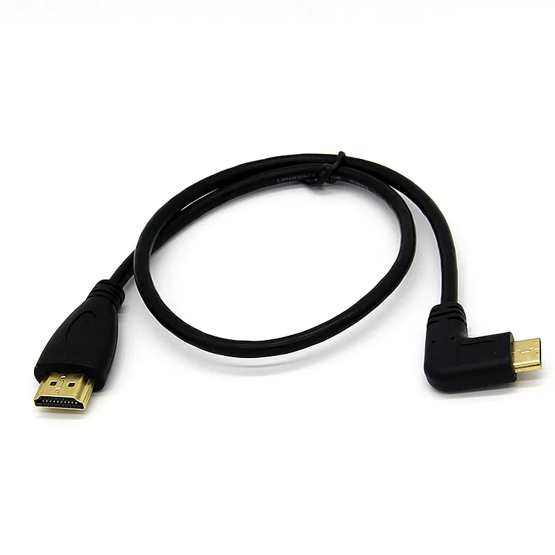 90 градусов левый и правый угловой мини HDMI-совместимый штекер-HDMI-совместимый