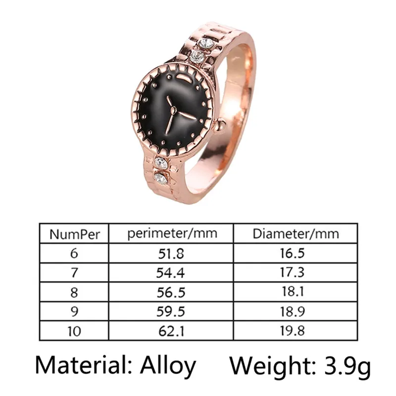 Pinksee Новинка креативные часы Стильное кольцо с кристаллами обручальное для