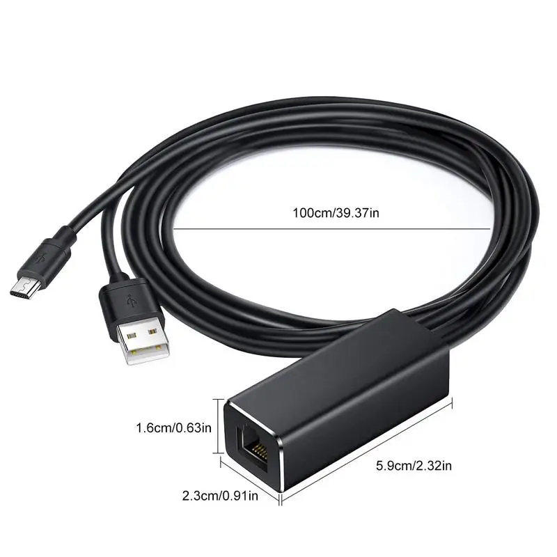 Fire tv Stick HD 480 Мбит/с Micro USB2.0 к RJ45 Ethernet адаптер 10/100 Мбит/с для нового Fire tv/Google Home Mini Ultra