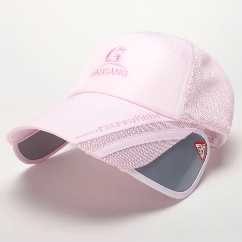 Pink Стиль Модные летние мужские женские унисекс дышащие Масштабируемые солнцезащитные шляпы - Цвет: Pink