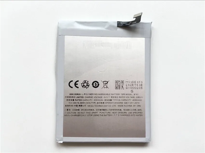 

Meizu M3 Note Battery BT61 4000mAh High Quality Back Up Battery Replacement For Meizu M3 Note Pro Prime