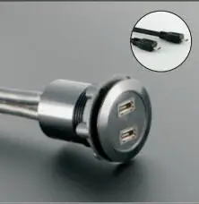 2 слойный панельный разъем MICRO USB 22 мм с кабелем 60 см (2 * micro USB2.0 мама переходником на