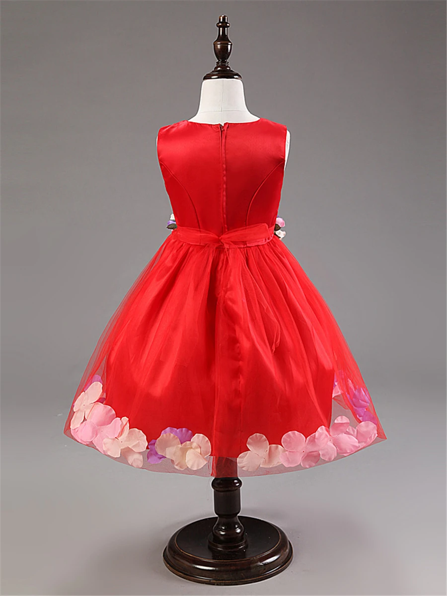 Дети Девочки Цветок Лепестки Невесты Свадьба Бальное платье Формальные Бальные