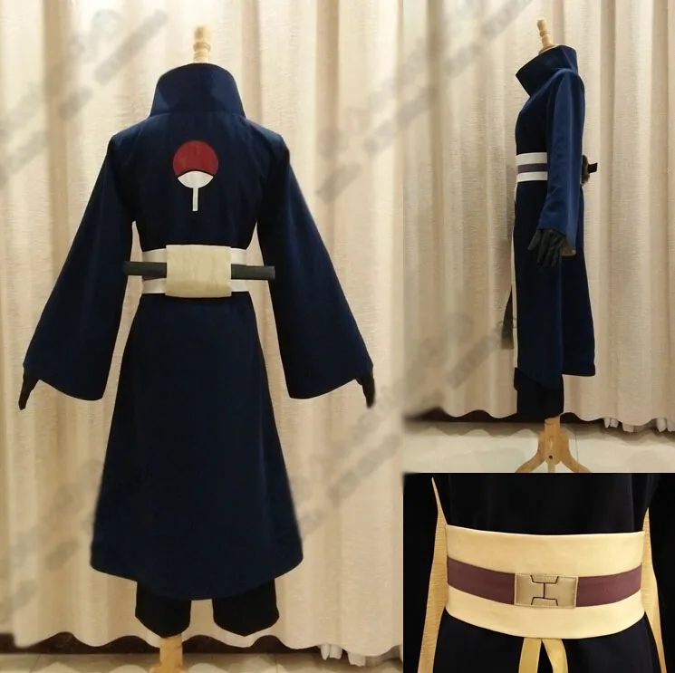 

High Quality Anime Costume Full Set NARUTO Akatsuki Ninja Tobi Obito Madara Uchiha Obito Cosplay Costume With Helmet