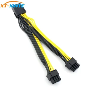 Кабель питания для графической видеокарты PCI-E PCIE 8p Female2Port Dual 8pin 6 + 2p Male GPU Кабель питания 18AWG провод кабель для майнинга BTC Miner