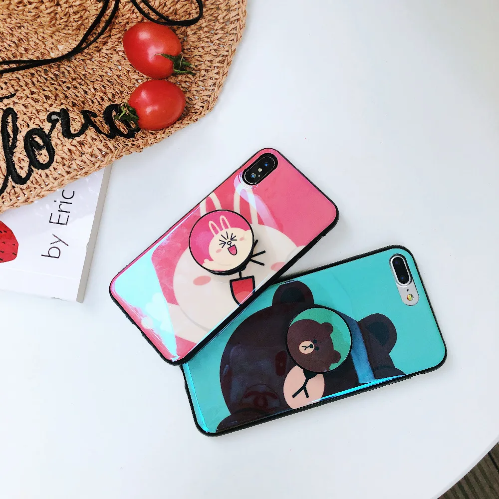 Милый мультфильм Бурый Медведь Кролик чехол для телефона IPhone 7 P телефон оболочки