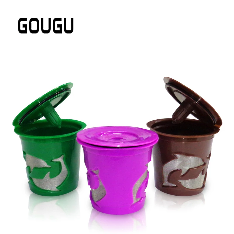 4 цвета GOUGU K Cup многоразовая капсула для кофе нержавеющая сталь заманчивая многоразовая корзина для кофе Дельфин PP материал 1 шт