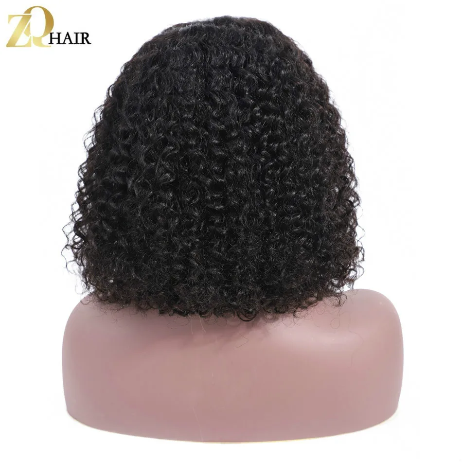 ZQ волосы боб парик фронта шнурка человеческих волос парики Кудрявые Вьющиеся 8-16