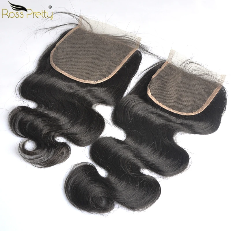 Ross Pretty Remy Lace Closure 5x5 бразильские волосы для тела волна Детские предварительно