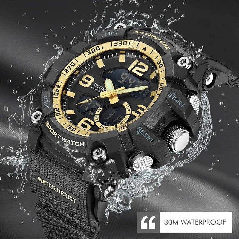 WEIDE мужские спортивные часы Аналоговые светодиодные кварцевые военные Мужские