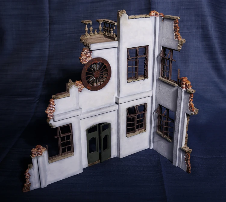 DIY 1/35 смоляная архитектура 03 Вторая мировая война сцена модель мусора
