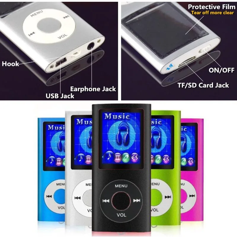 1," TFT lcd Mp3 музыкальный плеер fm-рекордер с внешней вставкой 8G TF слот HIFI Sport Walkman Aux muziek цифровые плееры+ ридер