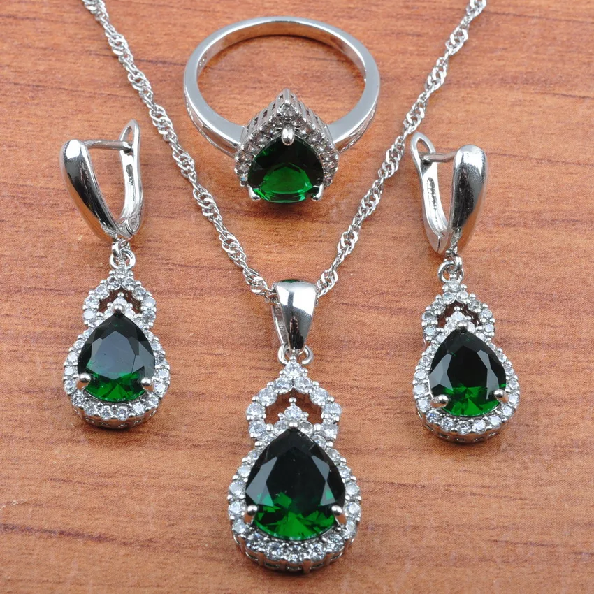 Русский Стиль Свадебный комплект ювелирных изделий для женщин Серебряный Цвет