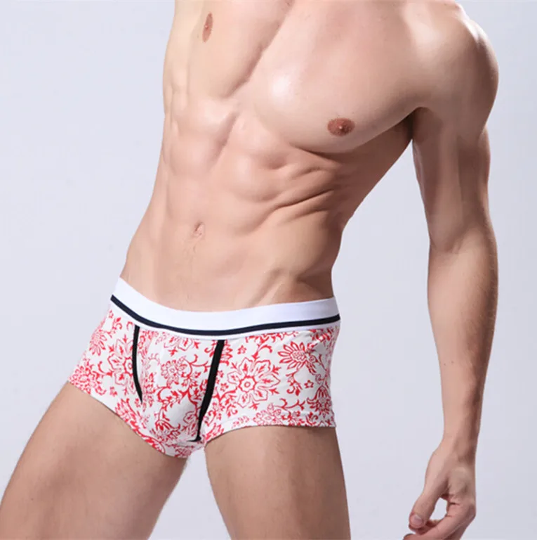 Мужские хлопковые трусы боксеры с заниженной талией и принтом|boxer shorts|boxer fashionfashion