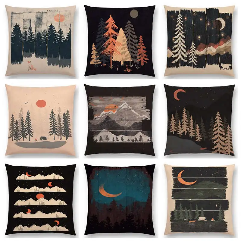 Чехол для дикой подушки с животными дикими приключениями пятнами деревьями