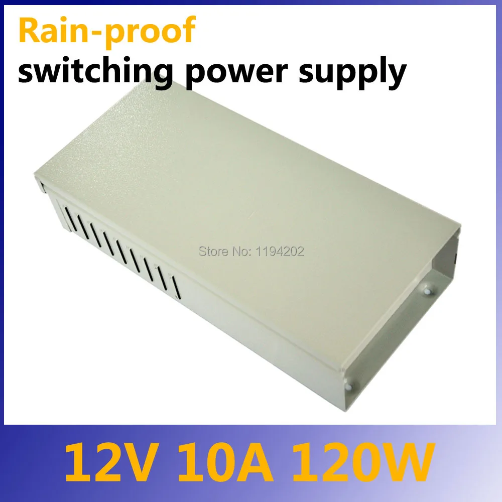 Вход AC 100-240V на выход DC 12V 10A 120W Водонепроницаемый источник питания для светодиодов