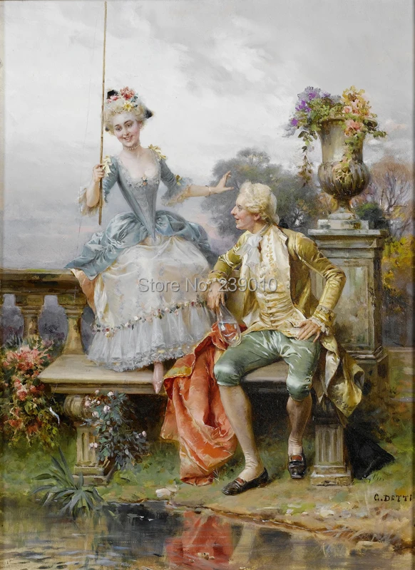 

free shipping lovers outskirts fishing canvas prints oil painting home wall decoration picture classical oil painting on canvas