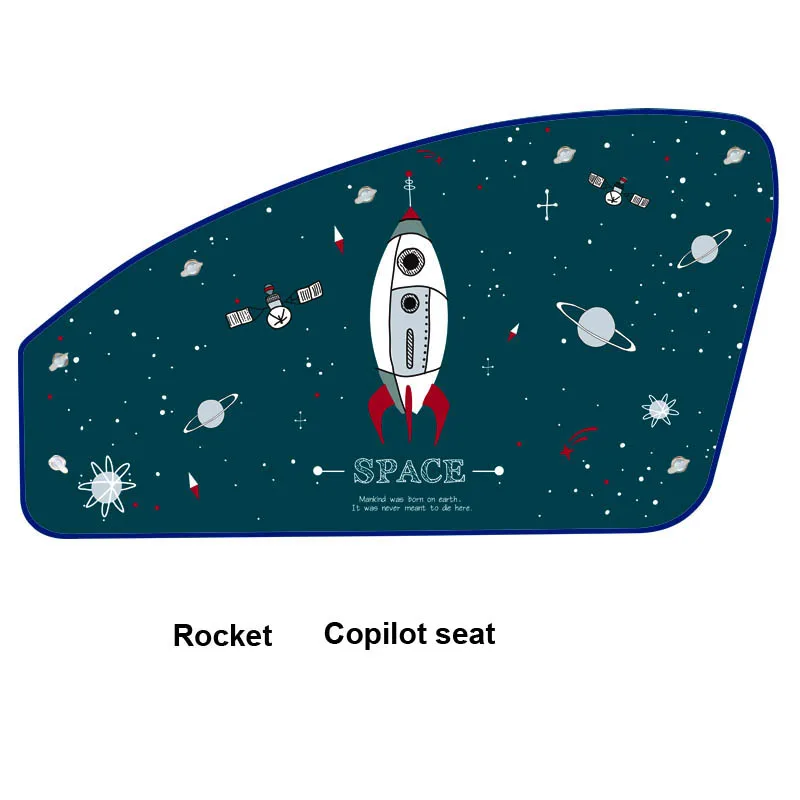 Copilot Copilot seat Милый мультяшный магнитный автомобильный солнцезащитный козырек на боковое окно, занавески, регулируемые авто окна, солнцезащитный козырек, стильный рисунок с животными, жалюзи, чехлы - Цвет: Copilot Copilot seat