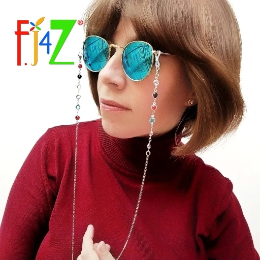 F. J4Z, новинка, хит, стекло, es Landyards, модная, средний цвет, стекло, бисер, золотой цвет, цепочка для очков, держатель, для женщин, очки, ремни