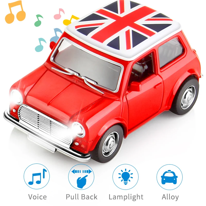 Pull Back сплав мини автомобиль литье под давлением Музыка Свет двери открытые